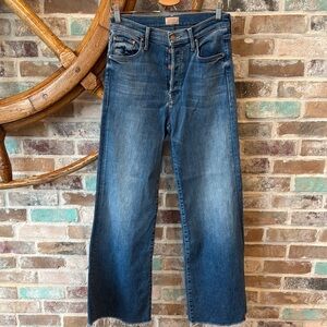 Mother Tomcat Roller Fray Wash Flare Jeans